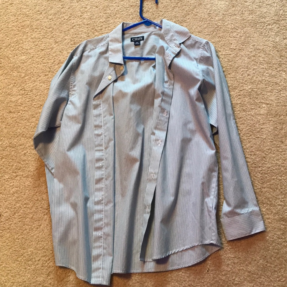 Blue and green chaps long sleeve dress shirt